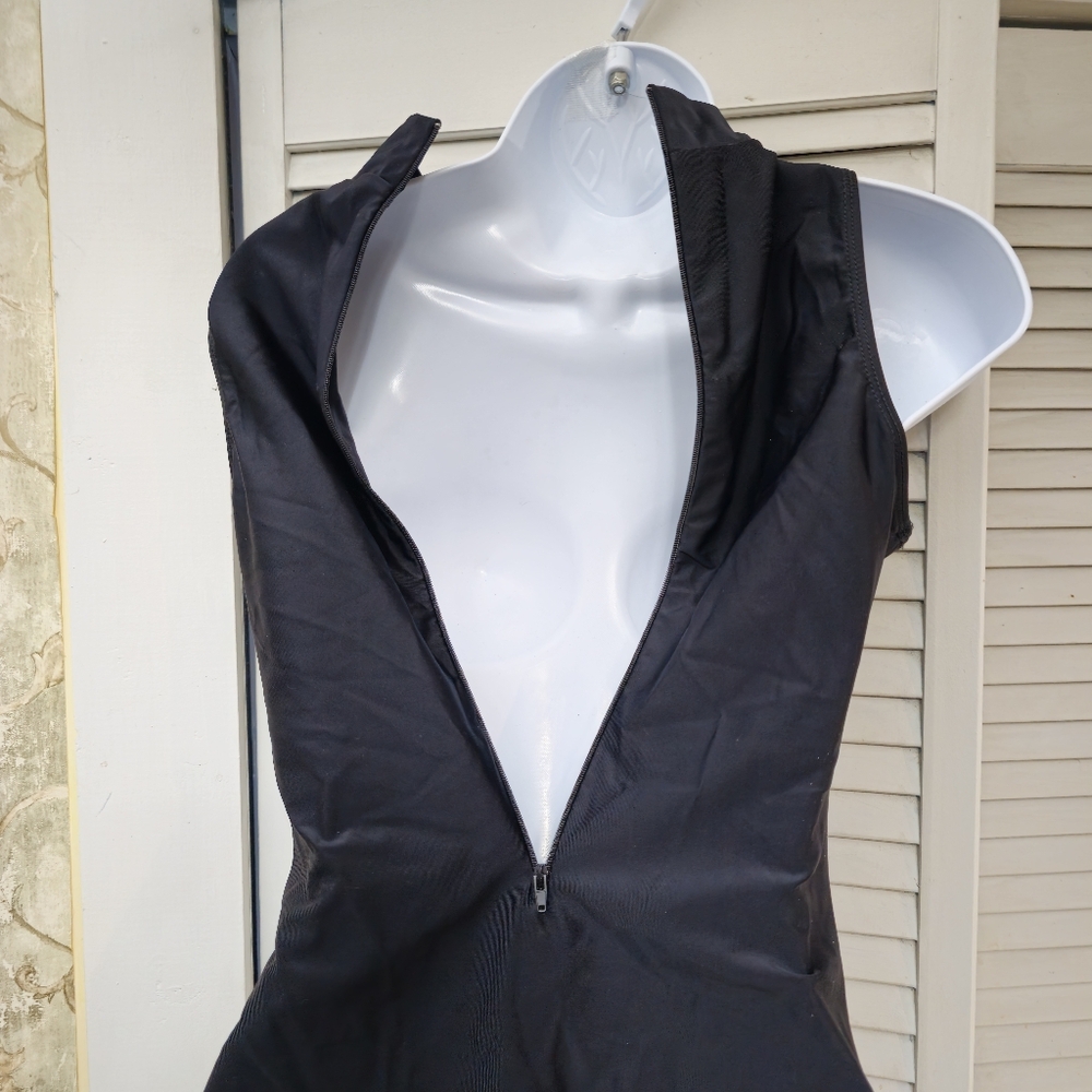 Womens Small Black Sleeveless Mock Neck One Piece Swimsuit‎ - Picture 5 of 8